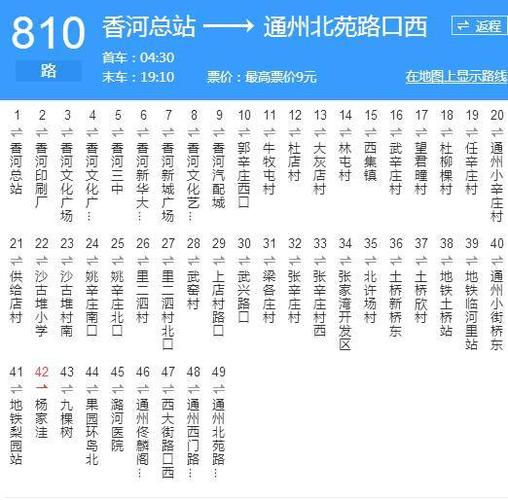 810路公交车路线,邯郸810路公交车路线时间表