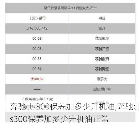 奔驰cls300保养加多少升机油,奔驰cls300保养加多少升机油正常